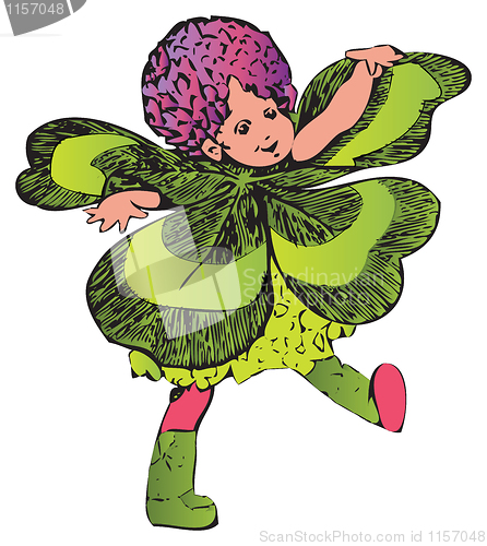 Image of Four-leafed clover or Trifolium flower-child