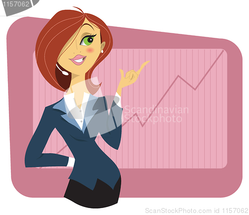 Image of Sexy young woman in a business suit