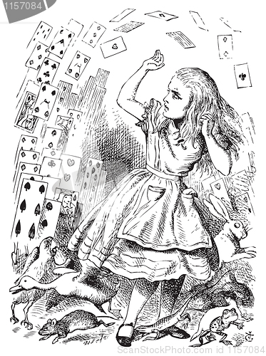 Image of Nothing but a pack of cards. Alice in Wonderland