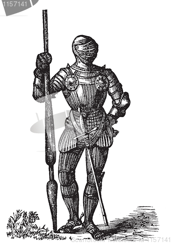 Image of Henry VII armor, King of England, old engraving