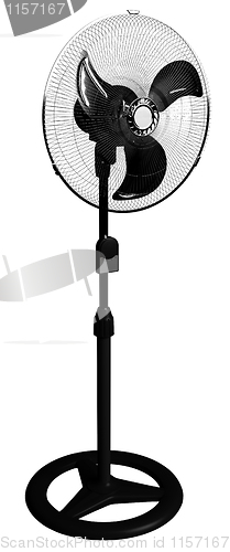 Image of Black plastic and metal hi-tech fan