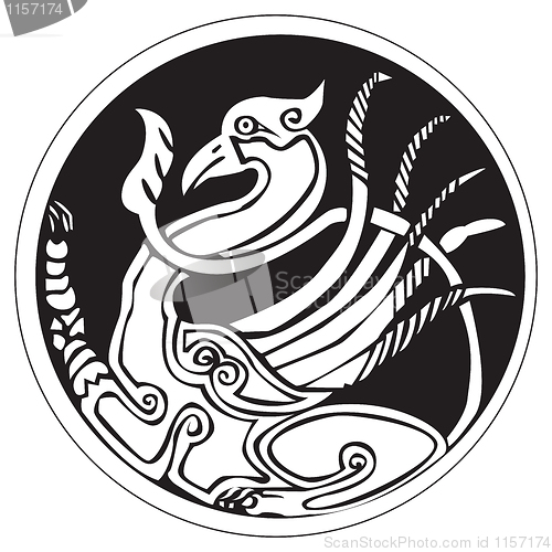 Image of A druidic astronomical symbol of a phoenix bird