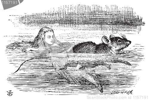 Image of Alice swimming near a mouse