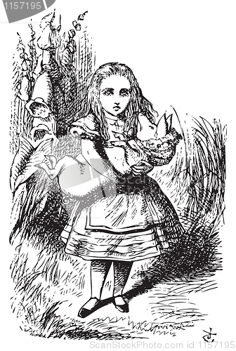 Image of Alice and the pig baby - Alice's Adventures in Wonderland origin