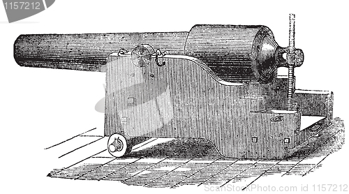 Image of Parrott rifle or Parrott cannon vintage engraving.