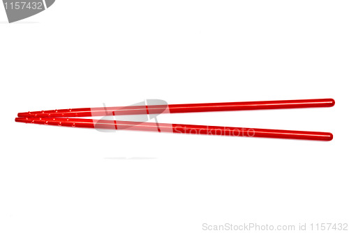 Image of Red chopsticks isolated on white 