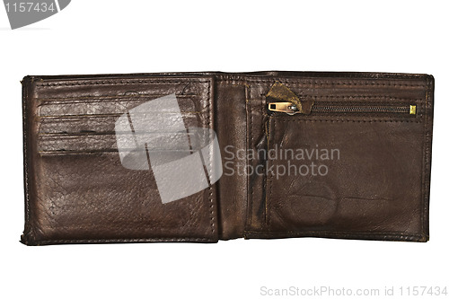 Image of Old Brown wallet isolated on white