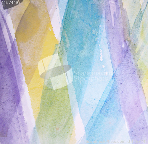 Image of Abstract watercolor background with different layers on paper 