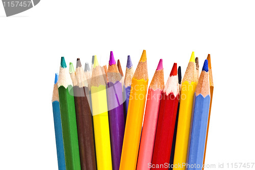 Image of colorful pencils on focus 