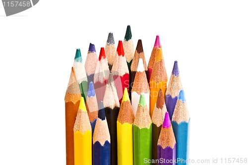 Image of colorful pencils on focus 