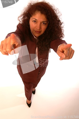 Image of woman pointing