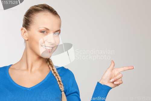 Image of businesswoman pointing her finger