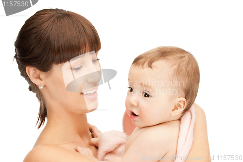 Image of happy mother with adorable baby
