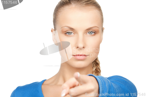 Image of businesswoman pointing her finger
