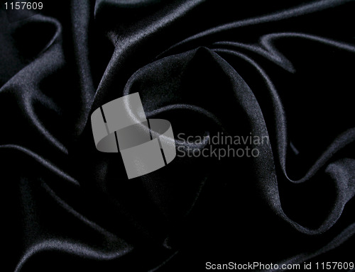 Image of Smooth elegant black silk as background