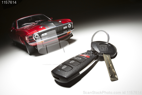 Image of Car Key and Sports Car