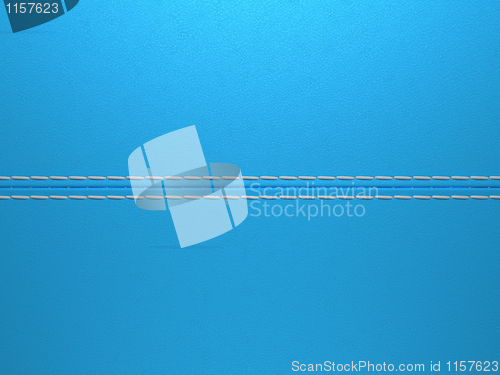 Image of Blue horizontal stitched leather background