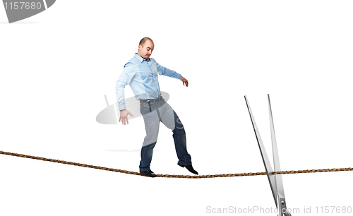 Image of acrobat on rope