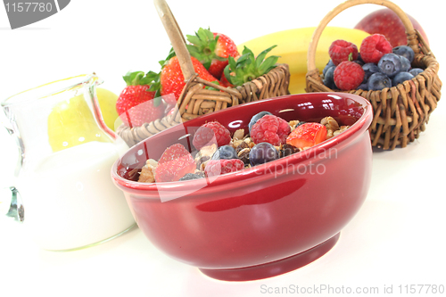 Image of muesli with fresh fruits and nuts