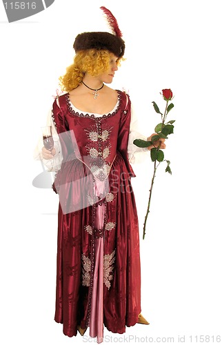 Image of Woman in Polish clothes with rose