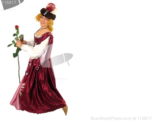 Image of Woman in Polish clothes with rose
