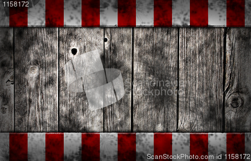 Image of planks with warning stripes