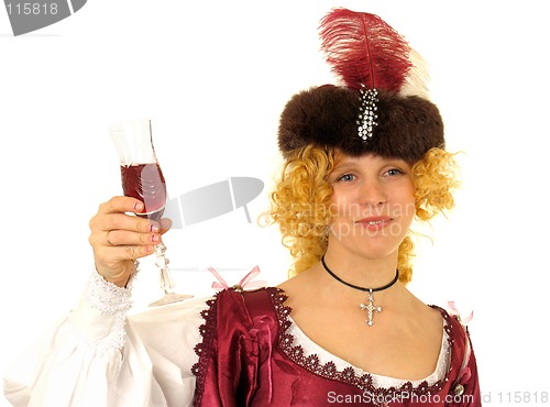 Image of Woman with red wine