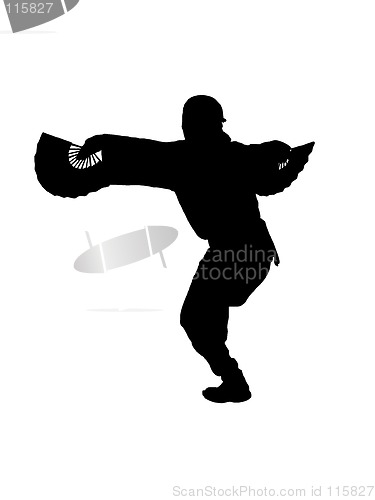 Image of Japanese dancer silhouette with clipping path