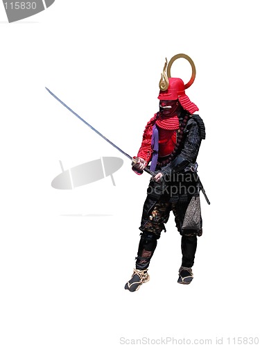 Image of Samurai with sword-fighting position