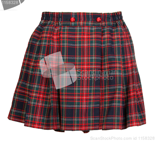 Image of Plaid red feminine skirt