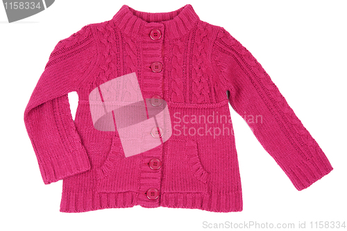 Image of Red knitted baby dress