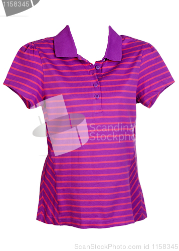 Image of purple striped women's sports shirt