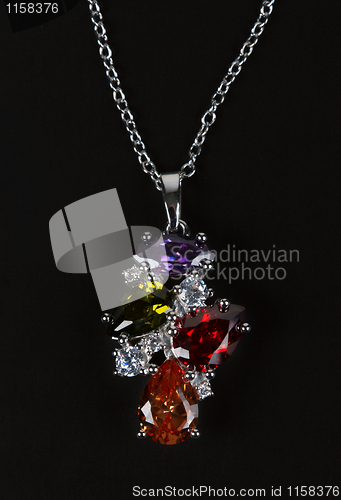 Image of Necklace with stones with a silver chain