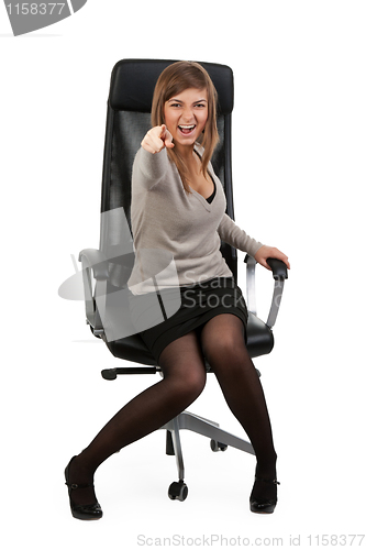 Image of girl in an office chair 