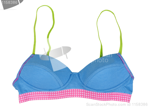 Image of blue teen cotton bra