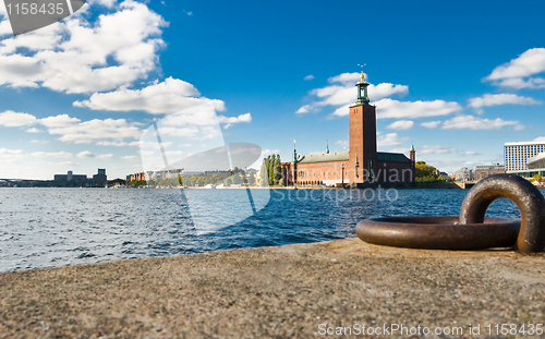 Image of Stockholm quayside and city hall 