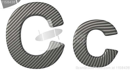 Image of Carbon fiber font C lowercase and capital letters