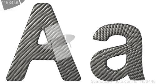 Image of Carbon fiber font A lowercase and capital letters