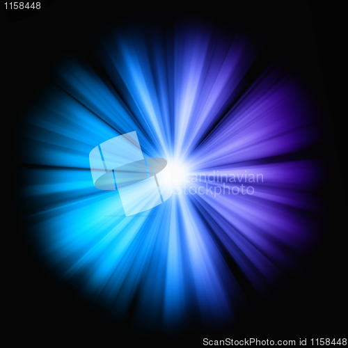 Image of Blue Beams of light in the dark