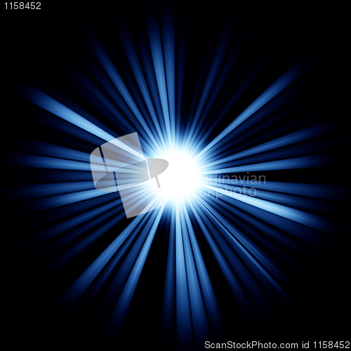 Image of Blue Beams of light: shining star