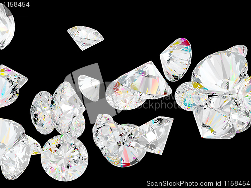 Image of Diamonds or gemstones isolated on black