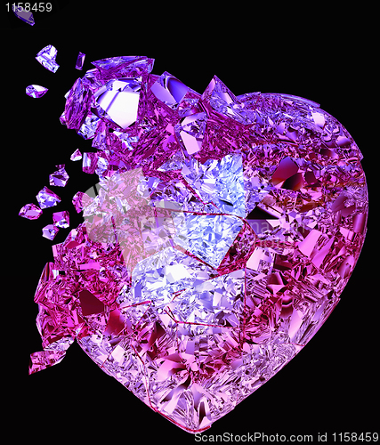 Image of Broken crystal Heart: unrequited love or death
