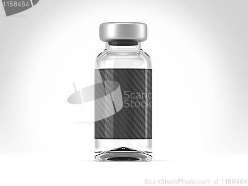 Image of Single medical ampoule on white