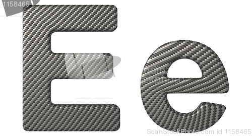 Image of Carbon fiber font E lowercase and capital letters