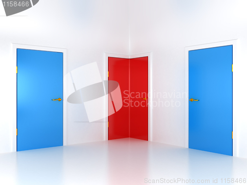 Image of Right choice: conceptual corner door 