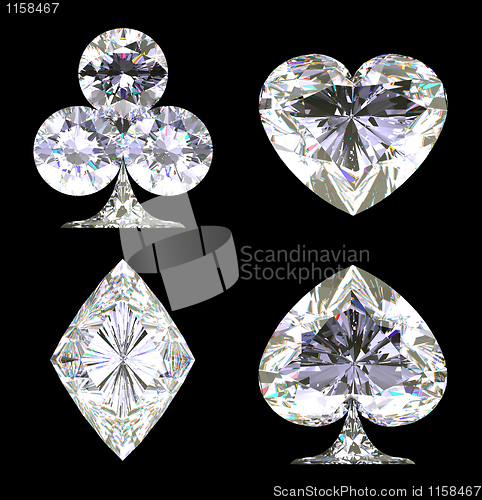 Image of Sparkling Diamond shaped Card Suits