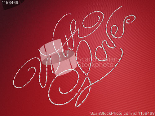 Image of With love embroidery words on red