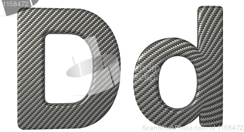 Image of Carbon fiber font D lowercase and capital letters