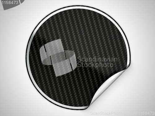 Image of Black textured bent sticker or label 