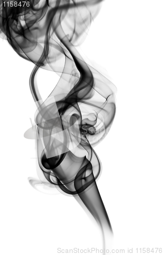 Image of Abstract black smoke pattern on white